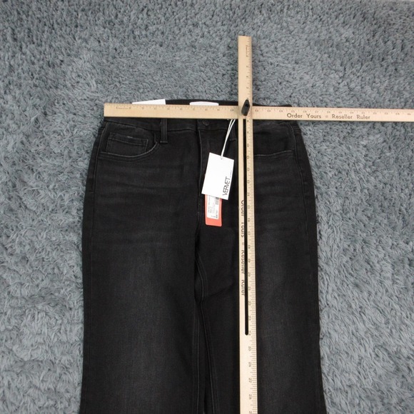 VERVET Jeans Womens 31 Black Bella High Rise Flare Frayed Hem 30x27* V2520N NWT - Picture 2 of 16